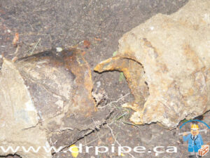 Broken Undeground Cast Iron Drain Pipe