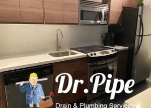 Kitchen sink faucet and dishwasher installation in a Condo3